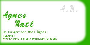 agnes matl business card
